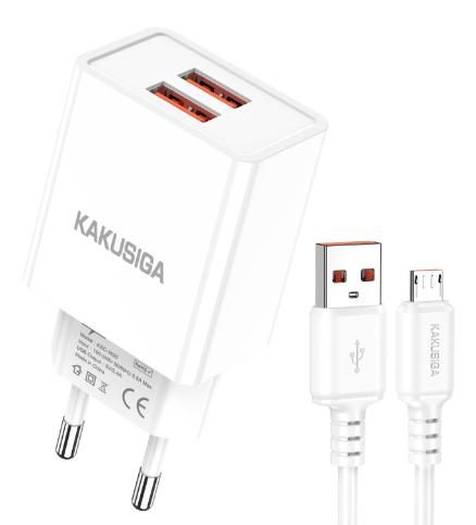 KAKUSIGA KSC-1621 Dual Port Charger Set (EU) (Lightning)