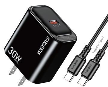 KAKUSIGA KSC-2202 PD30W Private Mold Charger Set (US) Type-C to Lightning