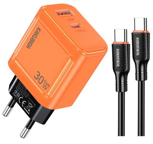 KAKUSIGA KSC-2221 PD30W + QC3.0 Private Mold Charger (EU) Type-C to Lightning