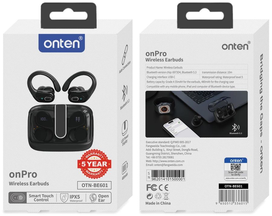 ONTEN OTN-BE601 Bluetooth earphones /ON-Pro