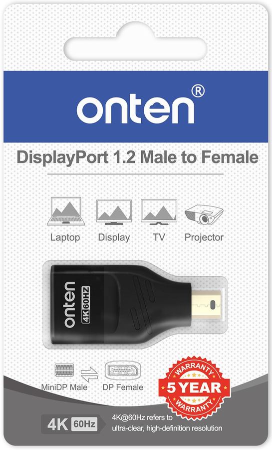 ONTEN OTN-DP83D DP 4k60hz MiniDP Male to DP Female Adapter High Speed DP extension connector DisplayPort V1.2