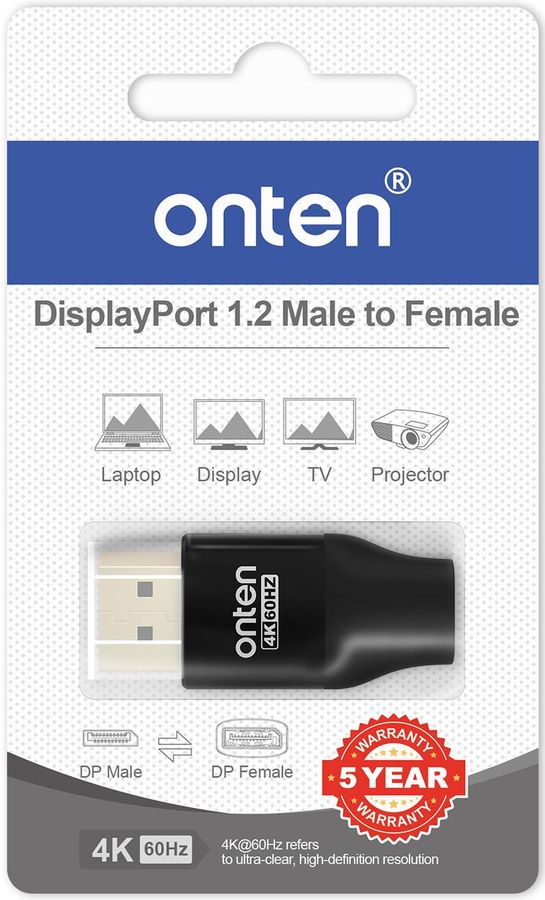 ONTEN OTN-DP85D DP 4k60hz DP Male to MiniDP Female Adapter High Speed DP extension connector DisplayPort V1.2 DP