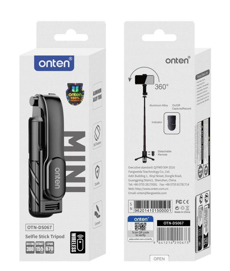 ONTEN OTN-DS067 tripod selfie stick (0.67M) (Aluminum)