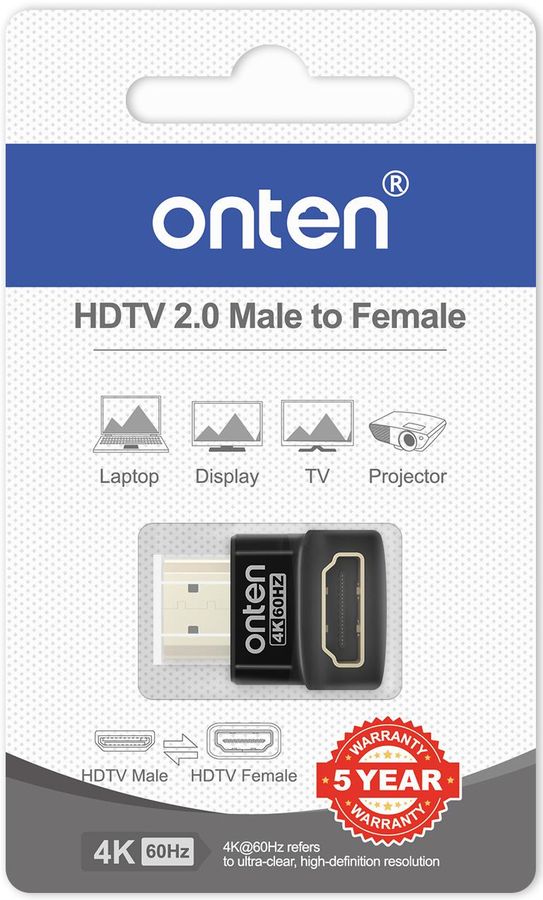 ONTEN OTN-HD803D 4K@60hz HDMI Male to Female Adapter High Speed HDMI V2.0