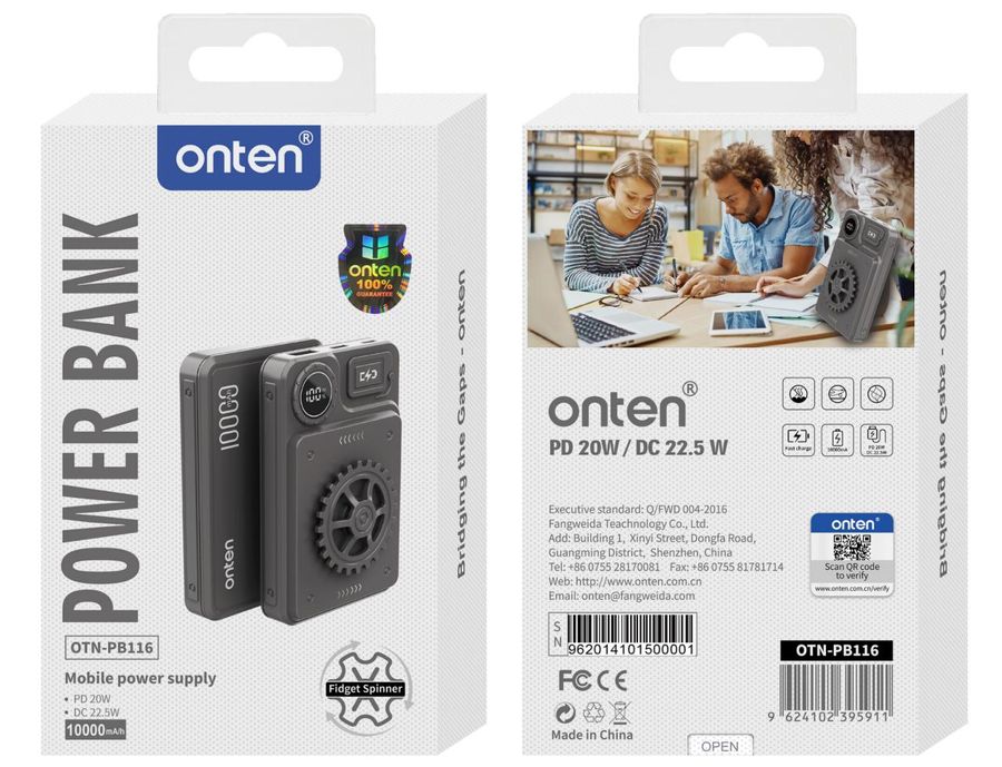 ONTEN OTN-PB116 Power Bank Capacity 10000mAh