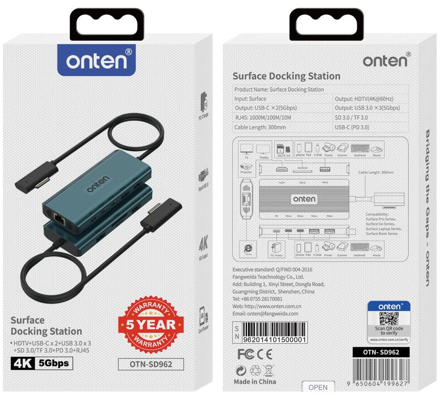 ONTEN OTN-SD962 Surface docking station Surface