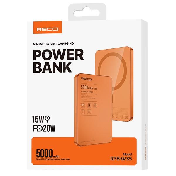 RECCI RPB-W35 Power BANK 15W Magnetic wireless charger