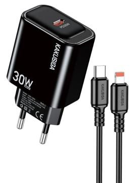 KAKUSIGA KSC-1660 PD 30W Private Model Charger Kit (EU) Type-C to Lightning