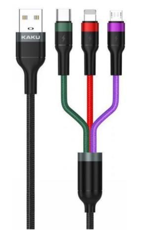KAKUSIGA KSC-481 fast charging data cable (3 in 1)