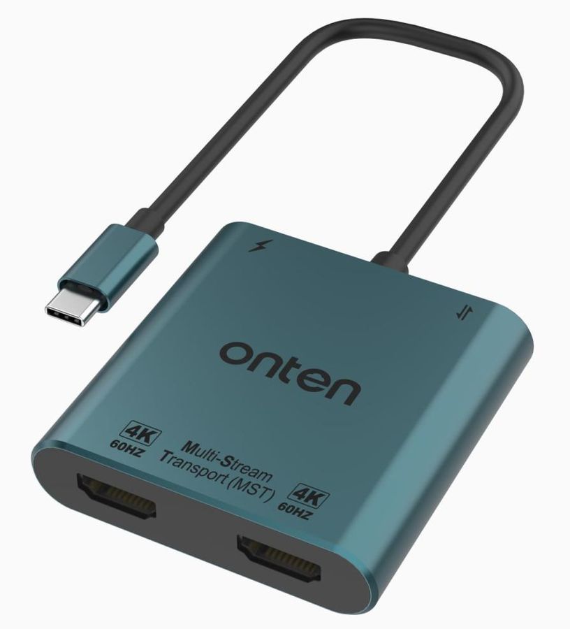 ONTEN OTN-9175K 4-in-1 USB-C to Dual HDMI Adapter +USB 2.0*1 Port