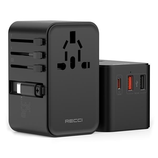 RECCI RCG-P06 Globalpass 35W Retractable cable Fast charger Multifunctional/ Universal Charger